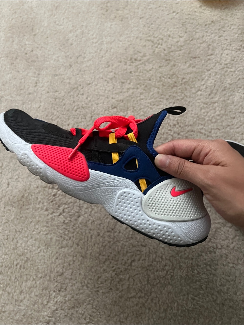 Nike Kids Athletic Sneakers in Black, Blue & Red